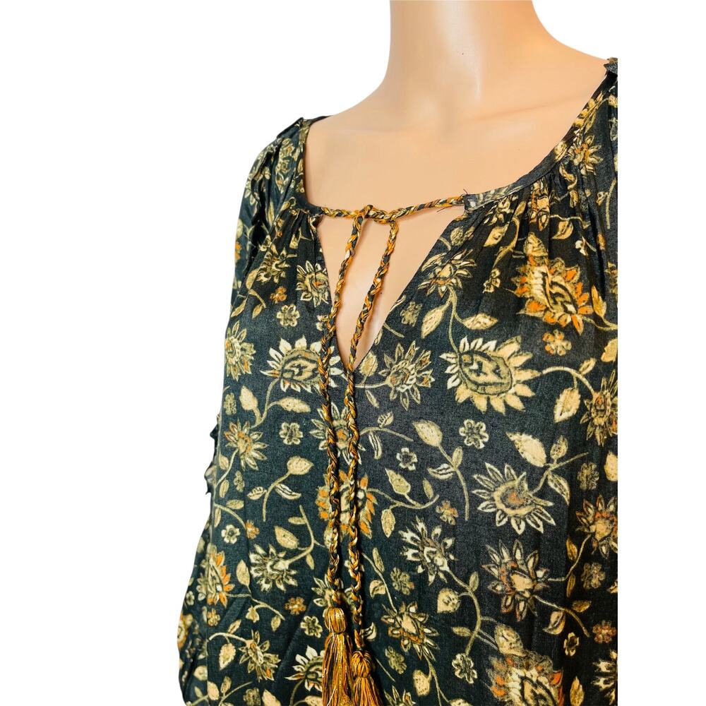 Natural Life Lula Tiered Maxi Dress Floral Multicolor size XL Boho Peasant - Picture 4 of 9